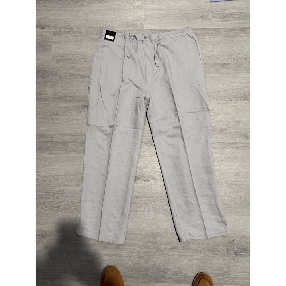 Linea Uomo Linen Blend Pants Mens Size 44x30 Vapor Blue Lightweight Summer Time